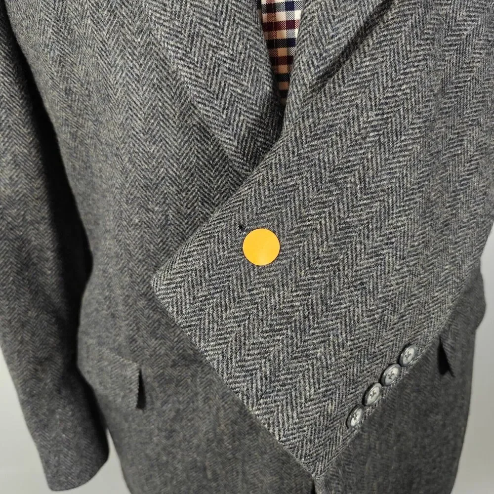 John Alexander‎ Hart Marx Men's Tweed Sport Coat Two Button Gray Herringbone 44L